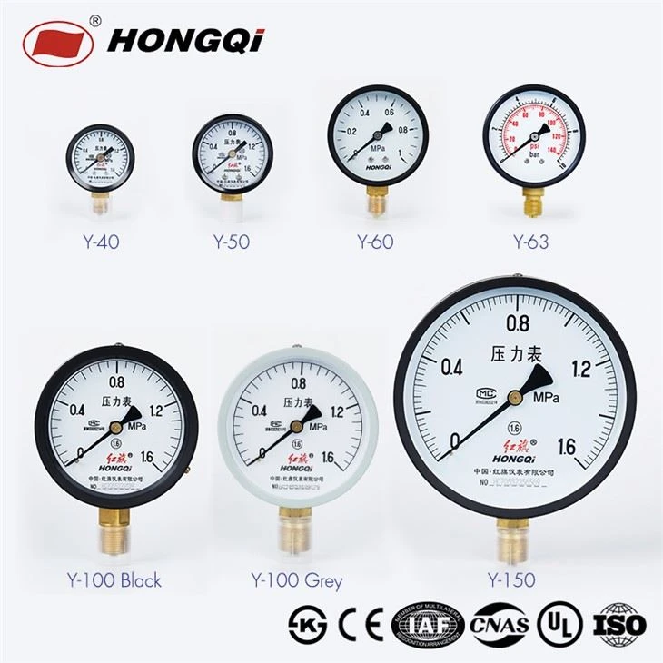 Economical Lower Mount Steel Case Pressure Gauge