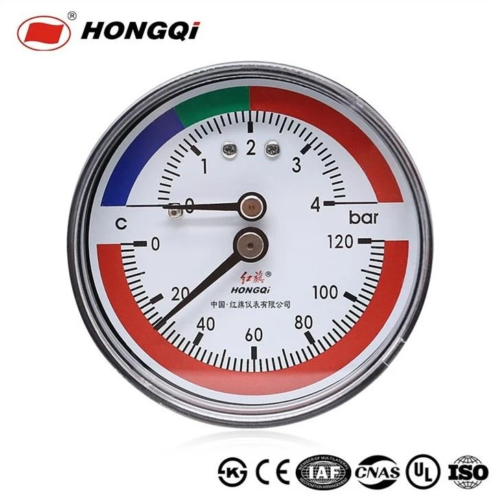 WY63Z axial mounting temperature pressure gauge