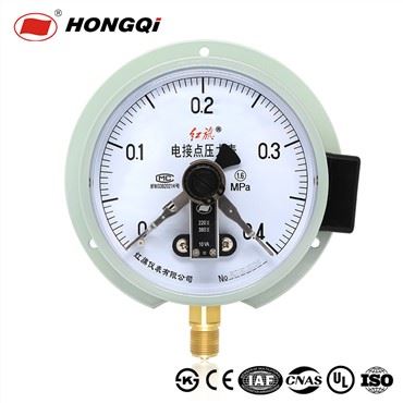 YX-150T เกจวัดความดันอุณหภูมิหน้าสัมผัสไฟฟ้าด้านล่างพร้อมหน้าแปลน